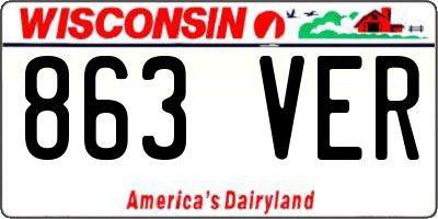 WI license plate 863VER