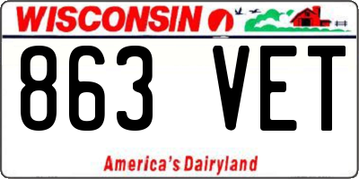 WI license plate 863VET