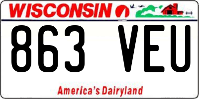 WI license plate 863VEU
