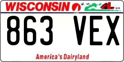 WI license plate 863VEX