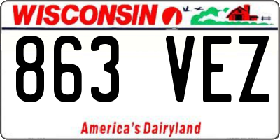 WI license plate 863VEZ