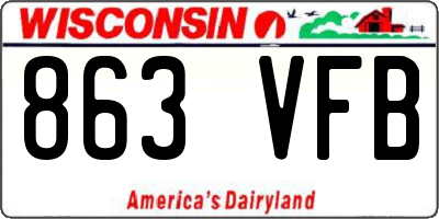 WI license plate 863VFB