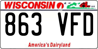 WI license plate 863VFD
