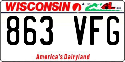 WI license plate 863VFG