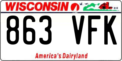 WI license plate 863VFK