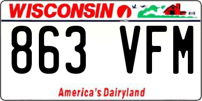 WI license plate 863VFM