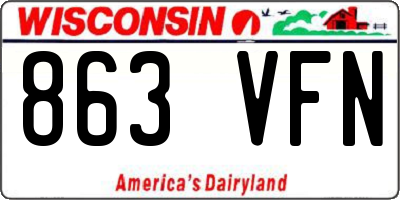 WI license plate 863VFN