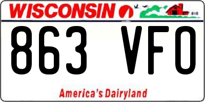 WI license plate 863VFO