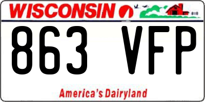 WI license plate 863VFP