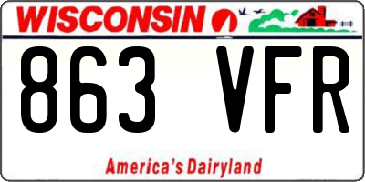 WI license plate 863VFR