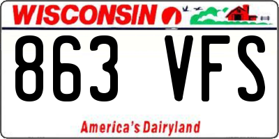 WI license plate 863VFS