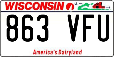 WI license plate 863VFU
