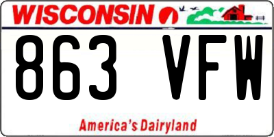 WI license plate 863VFW