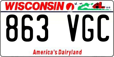 WI license plate 863VGC