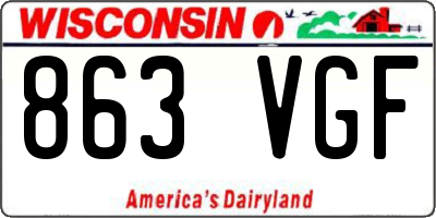 WI license plate 863VGF
