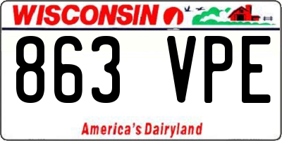 WI license plate 863VPE