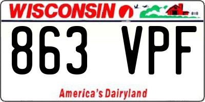 WI license plate 863VPF