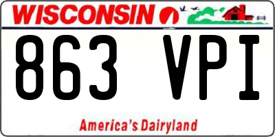 WI license plate 863VPI