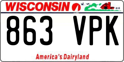 WI license plate 863VPK