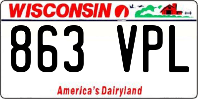 WI license plate 863VPL