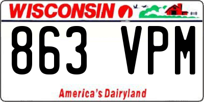 WI license plate 863VPM