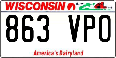 WI license plate 863VPO
