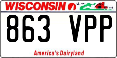 WI license plate 863VPP