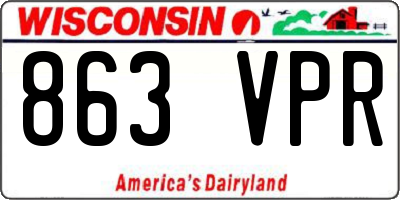 WI license plate 863VPR