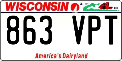 WI license plate 863VPT