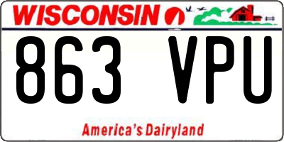 WI license plate 863VPU