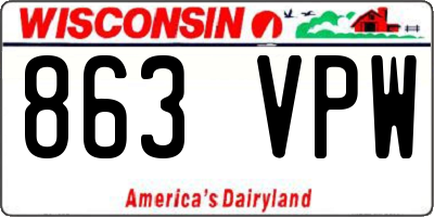 WI license plate 863VPW