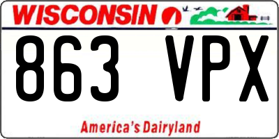 WI license plate 863VPX