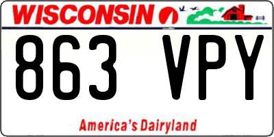 WI license plate 863VPY