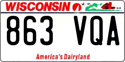 WI license plate 863VQA
