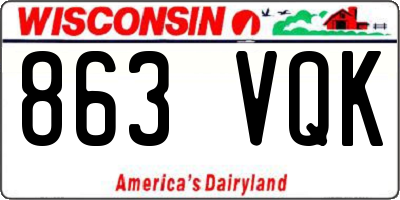 WI license plate 863VQK