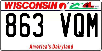 WI license plate 863VQM