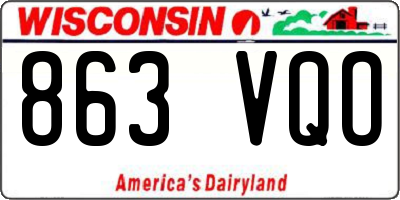 WI license plate 863VQO