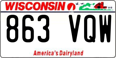 WI license plate 863VQW