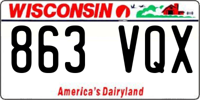 WI license plate 863VQX
