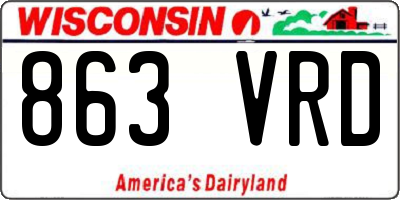 WI license plate 863VRD