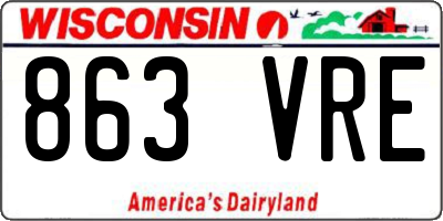 WI license plate 863VRE