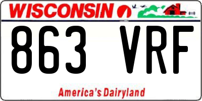 WI license plate 863VRF