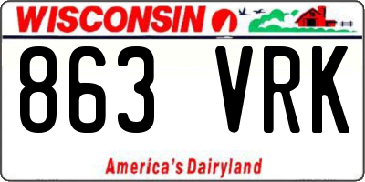 WI license plate 863VRK