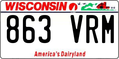 WI license plate 863VRM