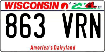 WI license plate 863VRN