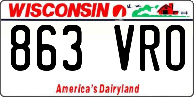 WI license plate 863VRO