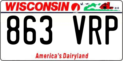 WI license plate 863VRP