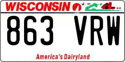 WI license plate 863VRW