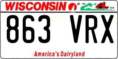 WI license plate 863VRX