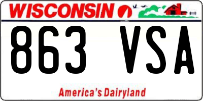 WI license plate 863VSA